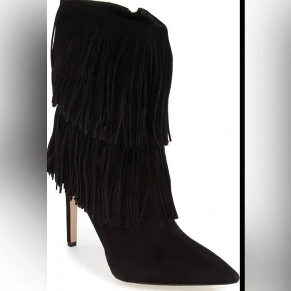 ! Sam Edelman Belinda Mid-Calf Fringe Bootblack size 8 - Picture 1 of 7